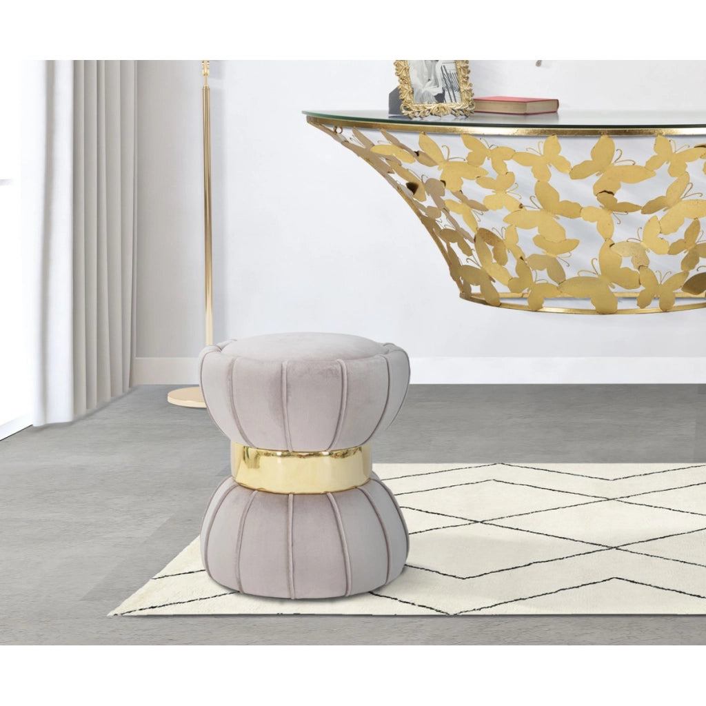 Pouf VKH359, Grigio, Tessuto, 40x40x44 cm