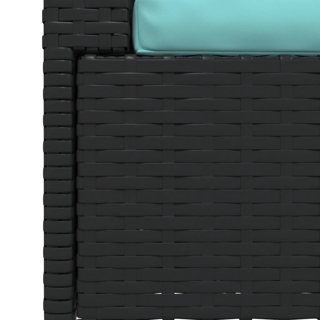 Divano a 2 Posti con Cuscini in Polyrattan Nero 317531