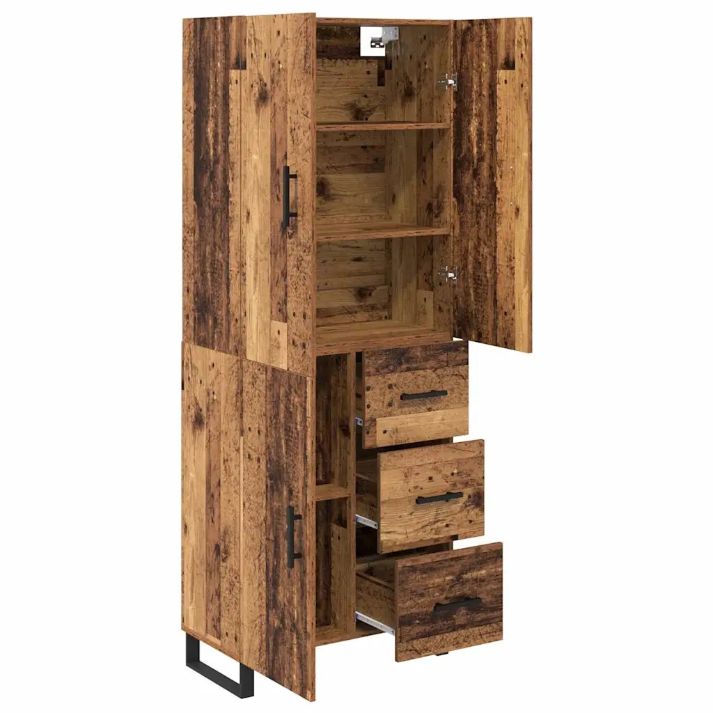 Credenza con cassetto 2 pz | Madia | Buffet da pranzo | Armadio da pranzo Legno vecchio 69,5 x 34 x 180 cm