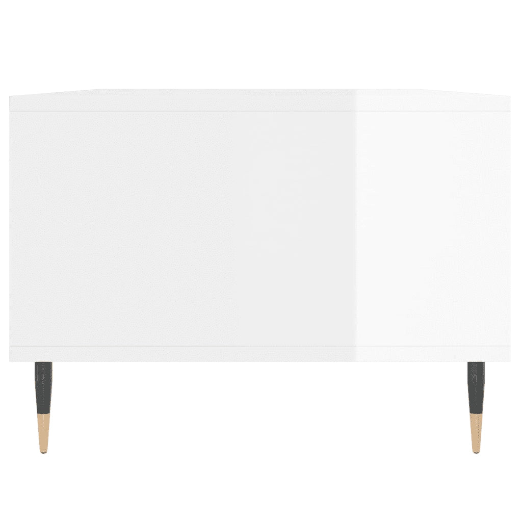 Tavolino salotto | Tavolino da caff¨¨ | Tavolino da Soggiorno Bianco Lucido 90x50x36,5 cm Legno Multistrato