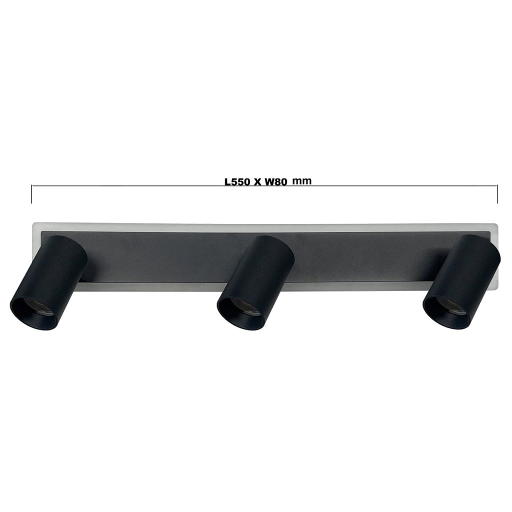 Applique moderna nera Parma 3xGU10+LED CCT LightPrestige