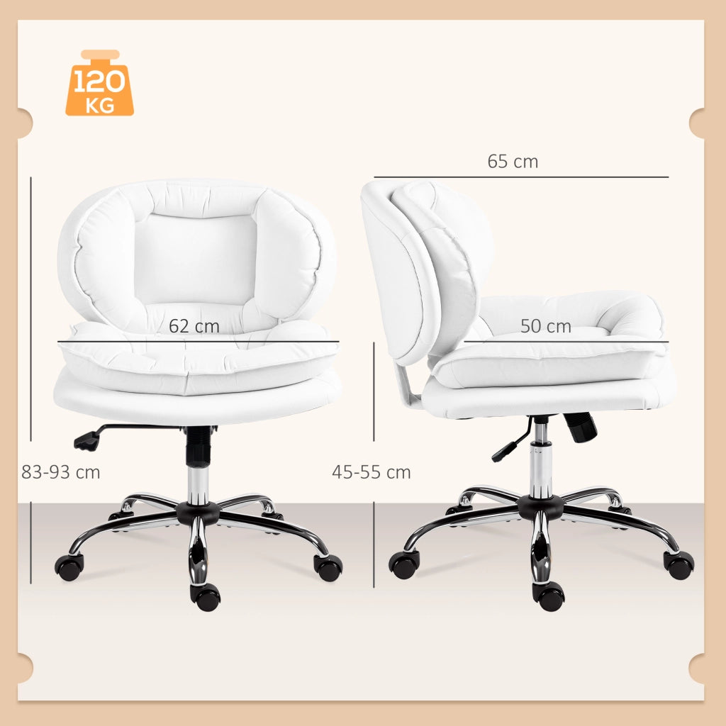 Sedia da Ufficio con Schienale Imbottita e Ruote ¨C Minimal ¨C Bianco