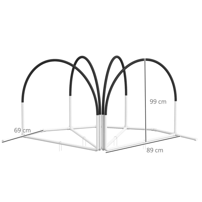 Set agility per cani 89x69x99 cm in plastica bianco e nero, 4 pezzi, stabile –
