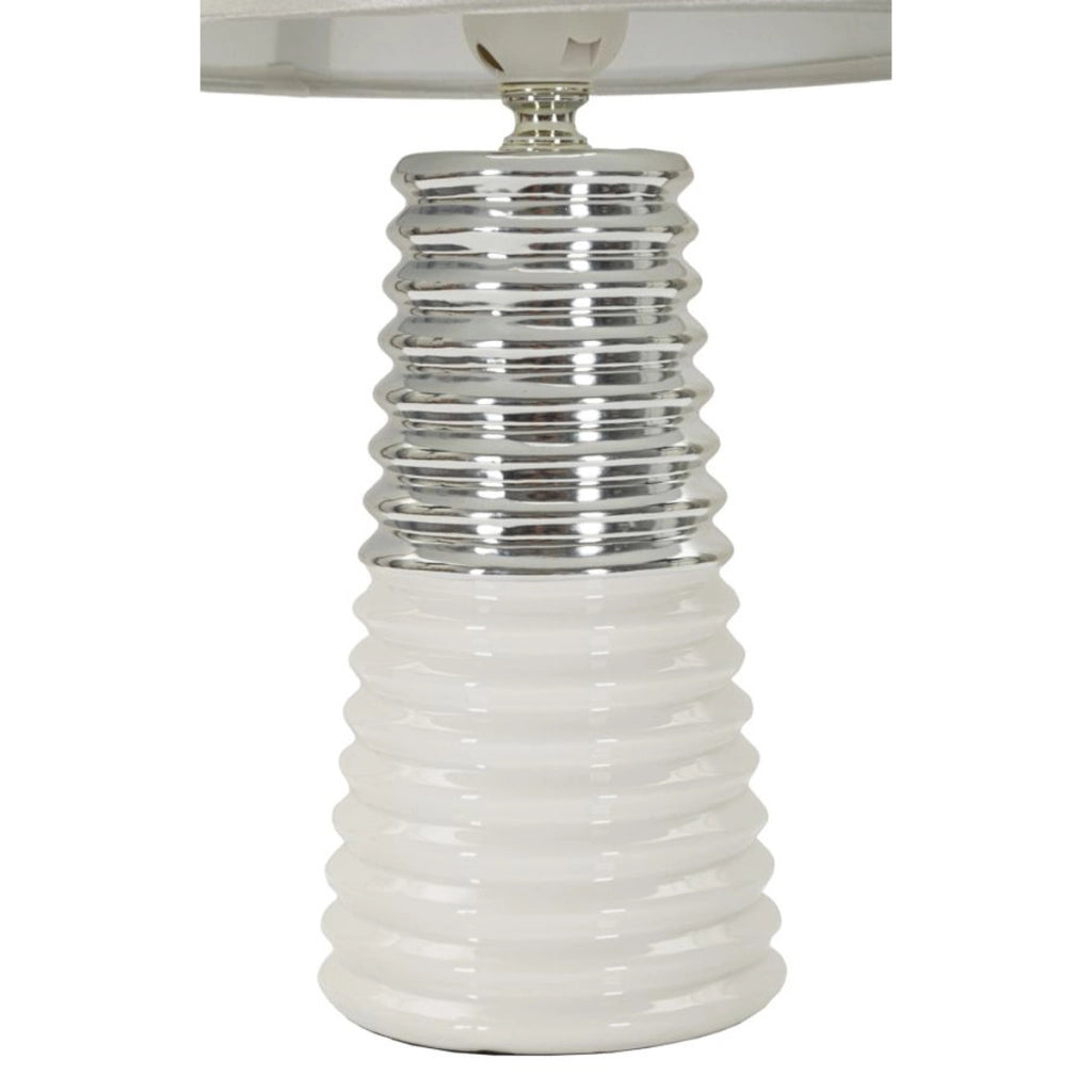 Lampada da Tavolo VKH117, Bianco, Ceramica, 25x25x41 cm