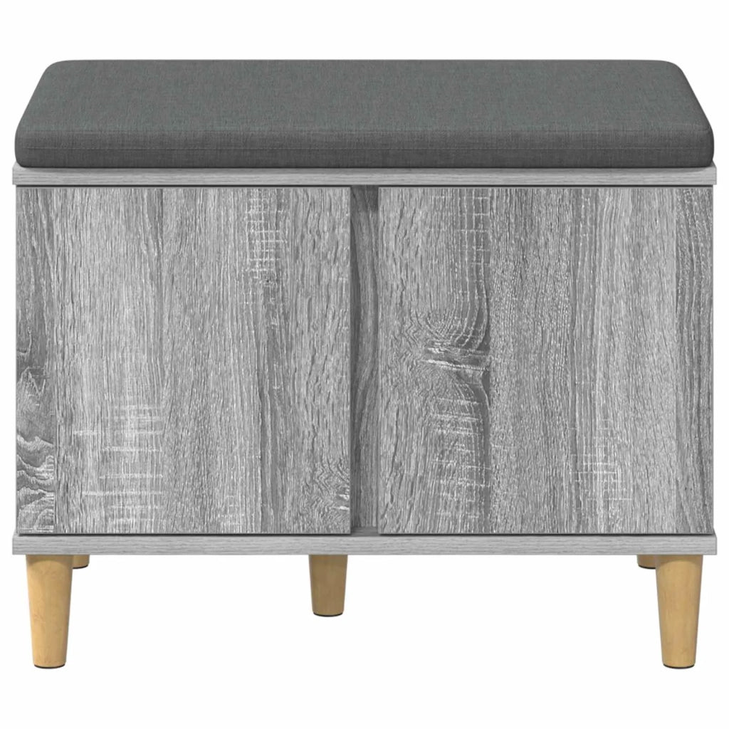 Panca per ingresso con cuscino Sonoma grigia 60 x 38 x 46 cm