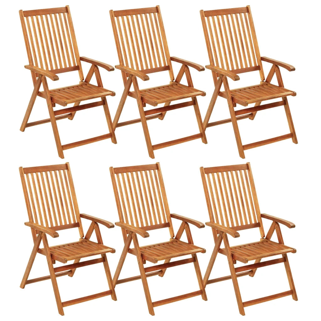 Sedie da Giardino Pieghevoli 6 pz con Cuscini Massello Acacia 3064123