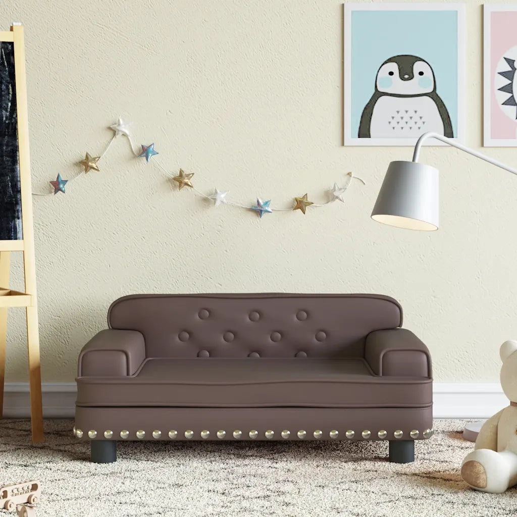 Divano per Bambini-Sofa-Divanetto Marrone 70x45x30 cm in Similpelle 295281
