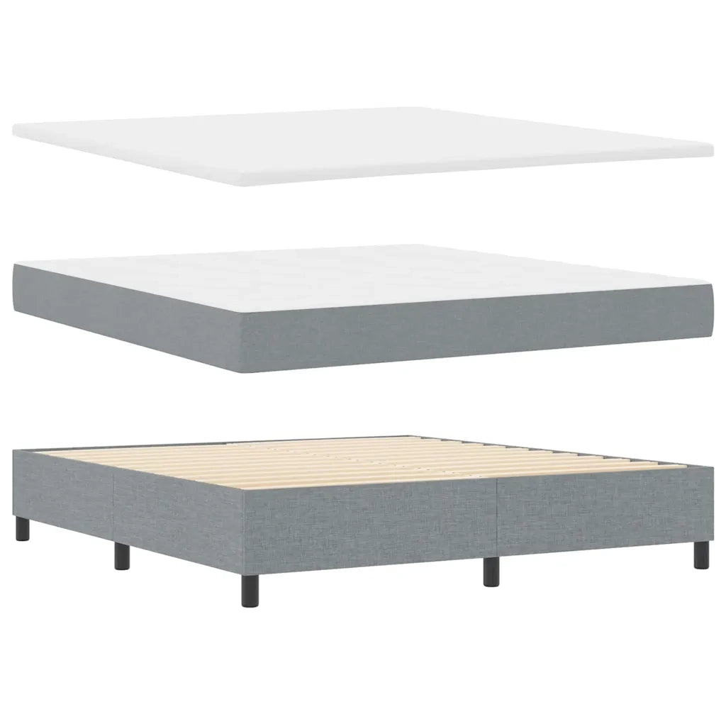 Letto a molle con materasso Grigio chiaro 180 x 200 cm Tessuto