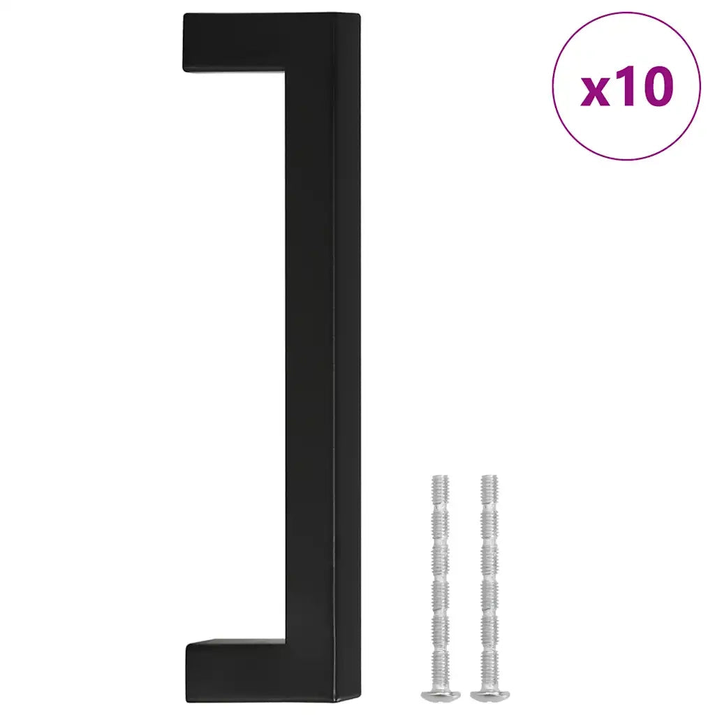 Maniglie per Mobili 10pz Nere 128mm in Acciaio Inox 155398