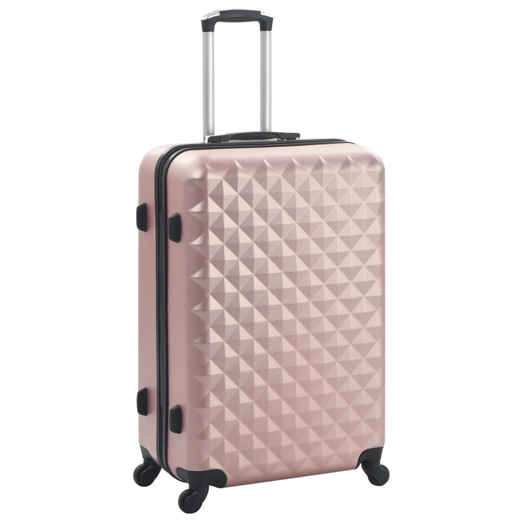 Set Trolley a Custodia Rigida 3 pz Oro Rosa in ABS 91888
