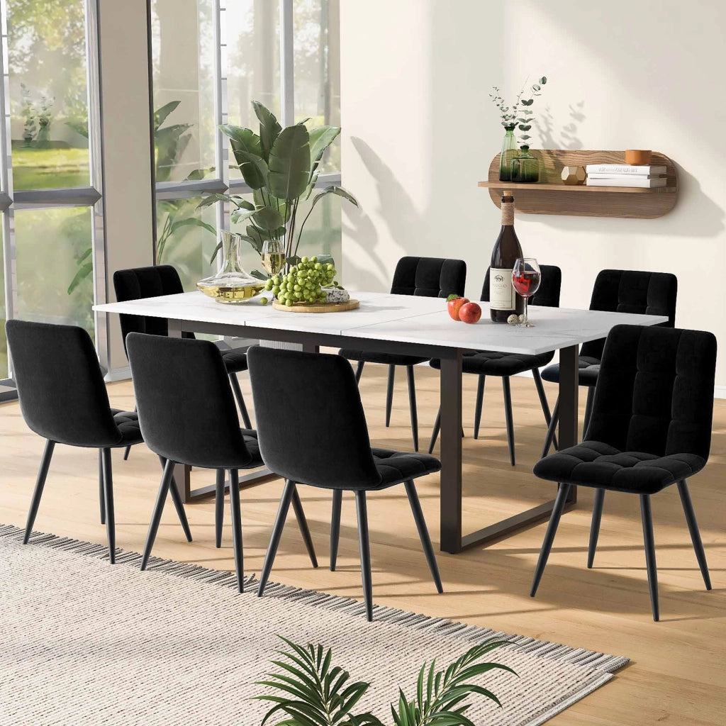 TAVOLO Allungabile 140/180x80x75 cm MDF Bianco effetto marmo