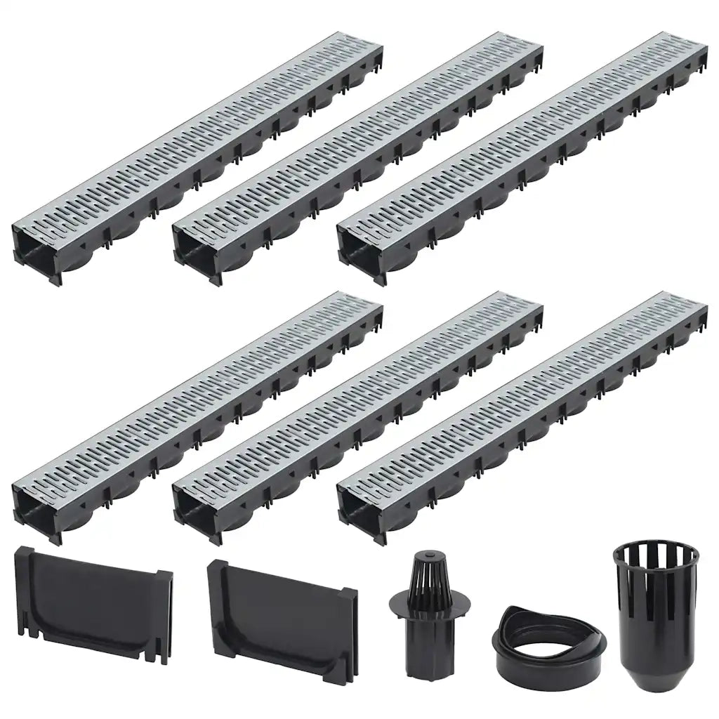 Canalette di Drenaggio 6 pz Acciaio Zincato 6 m 142879