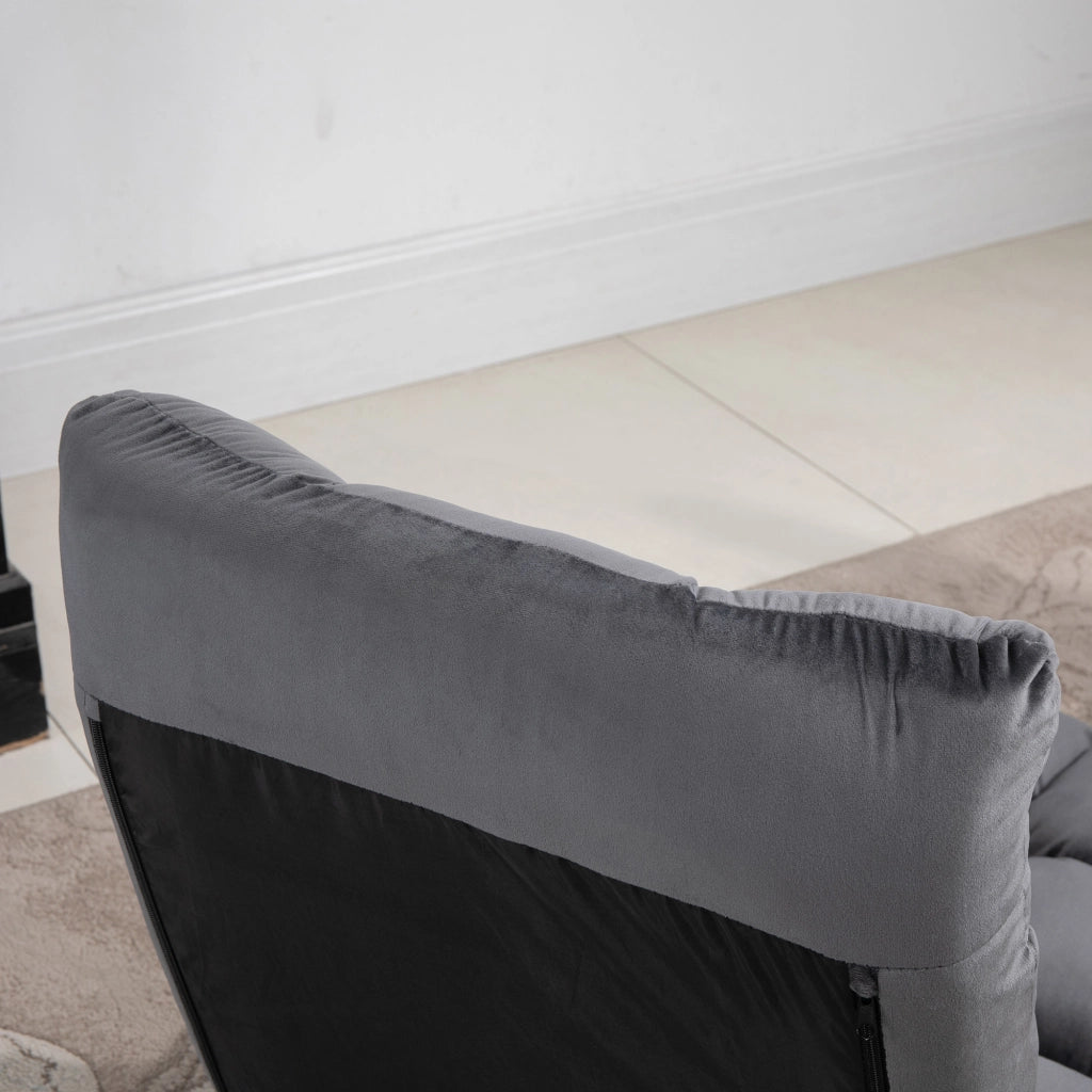 Poltrona da pavimento 55x71x53.5 cm convertibile 3 in 1 in poliestere grigio scuro