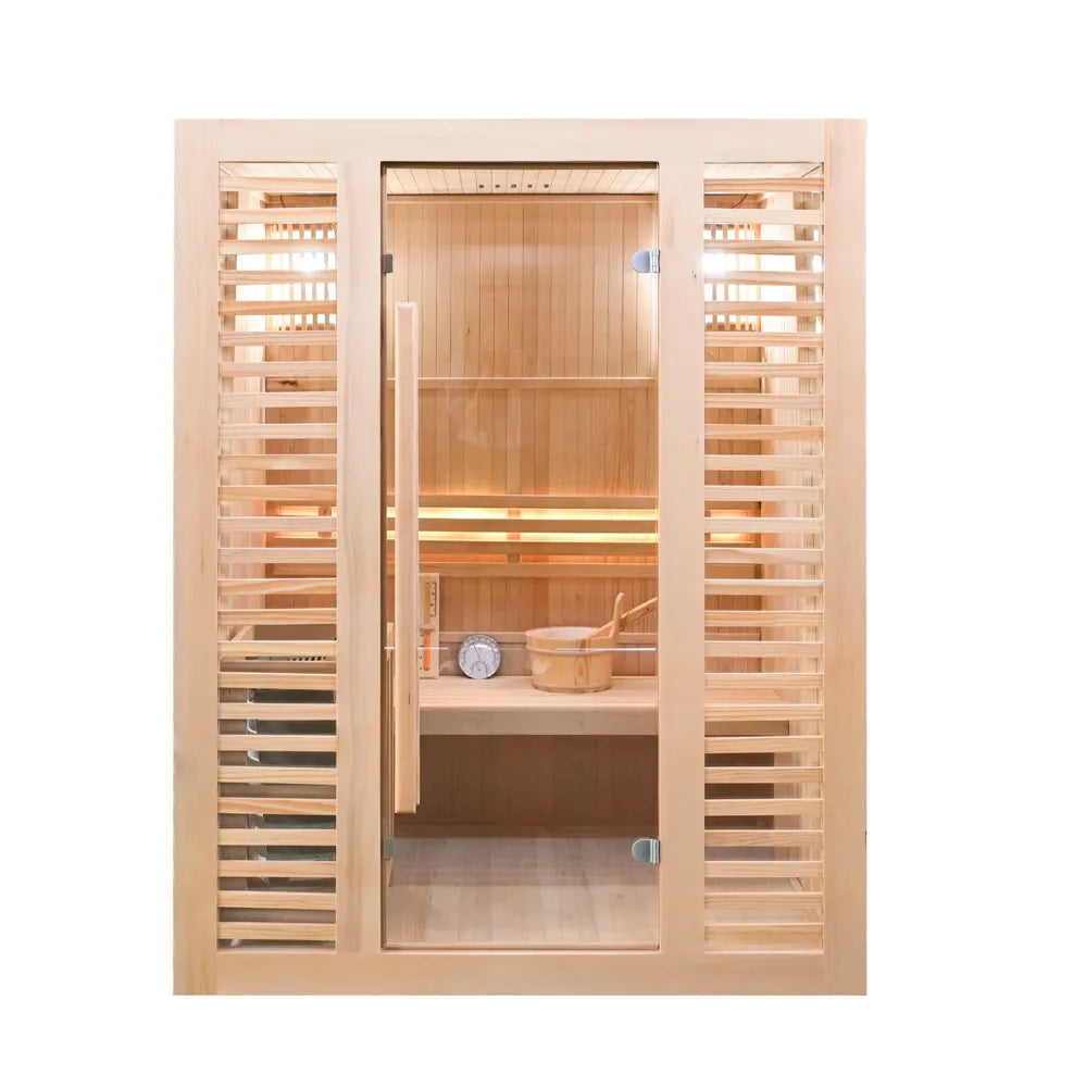 Sauna finlandese da interno 150x120cm h190cm in legno hemlock | Abisko