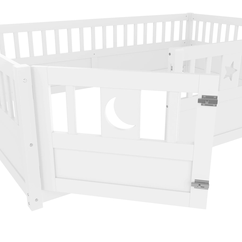Letto per bambini con sponde, 140 x 190 cm, bianco
