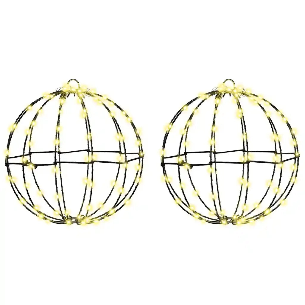 Palla con 192 LED 2 pcs Bianco caldo 30 x 30 x 32 cm Metallo 42019109
