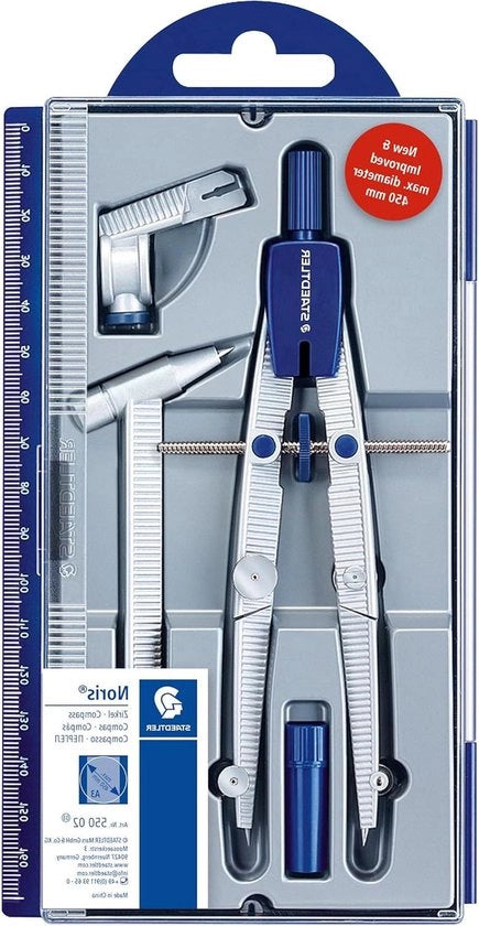 Set di righello - Precisione e Affidabilità - 1 pezzo - Argento/Azzurro