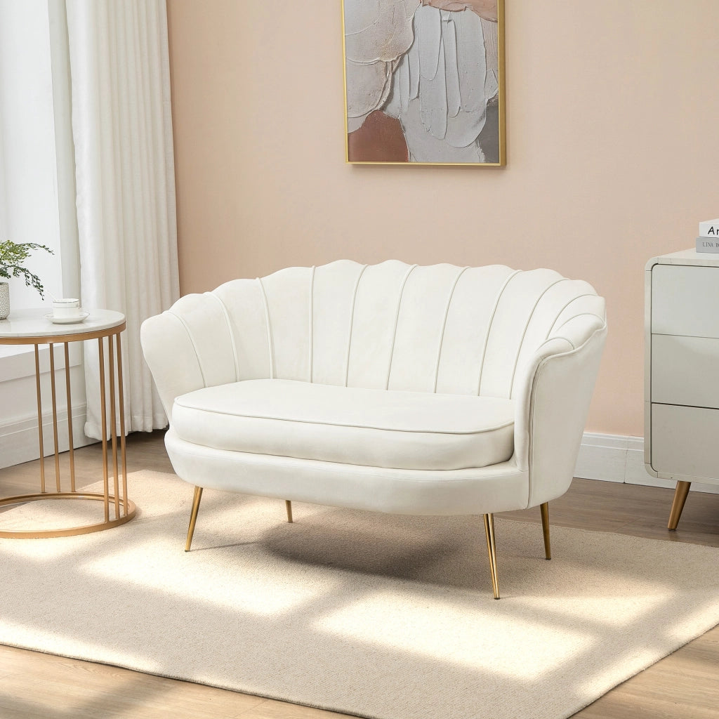 Divano 2 Posti Vintage in Velluto ¨C zephmum ¨C Grigio 130x77x77