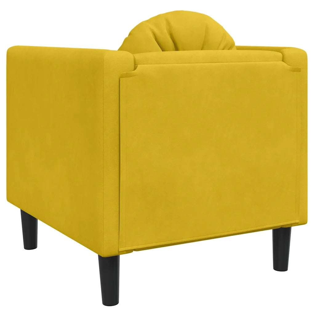 Poltrona con Cuscino Giallo in Velluto 372628