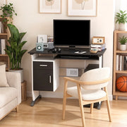 SCRIVANIA Computer 100x52x75 cm MDF e Metallo Nero Bianco Argento