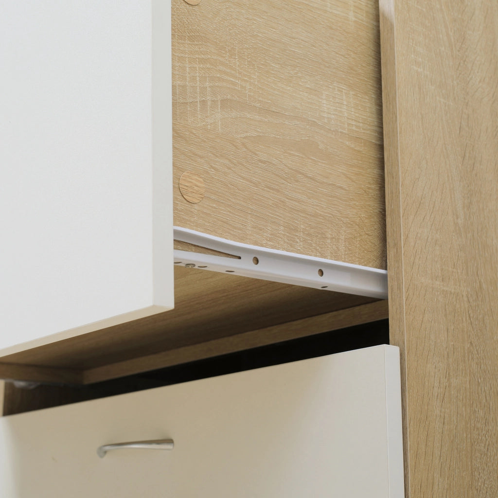 Armadio da cucina con cassetti e ripiano ¨C zephmum ¨C bianco 60x38x168 cm