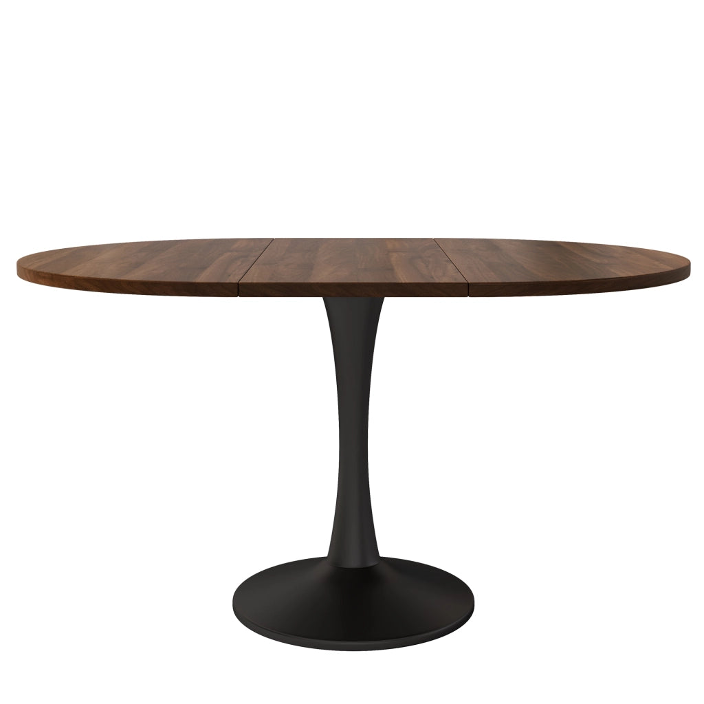 Tavolo da pranzo allungabile ovale in MDF color noce per pranzi e momenti di relax 100/140 × 100 × 75 cm
