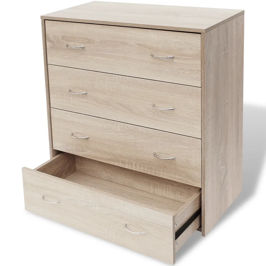 Credenza con 4 Cassetti 60x30,5x71 cm Colore Rovere 242544