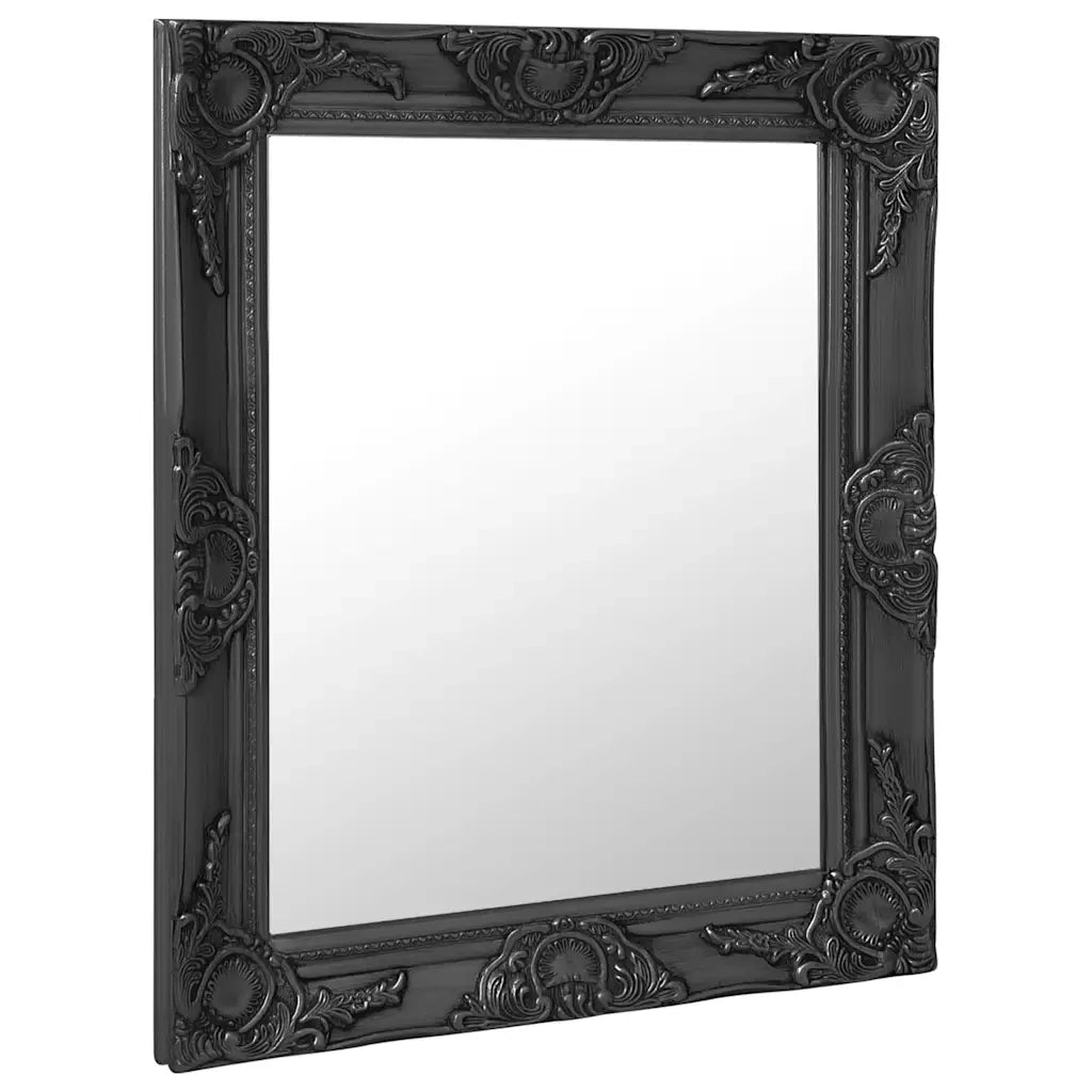 Specchio da Parete | Specchio decorativo Stile Barocco 50x60 cm Nero