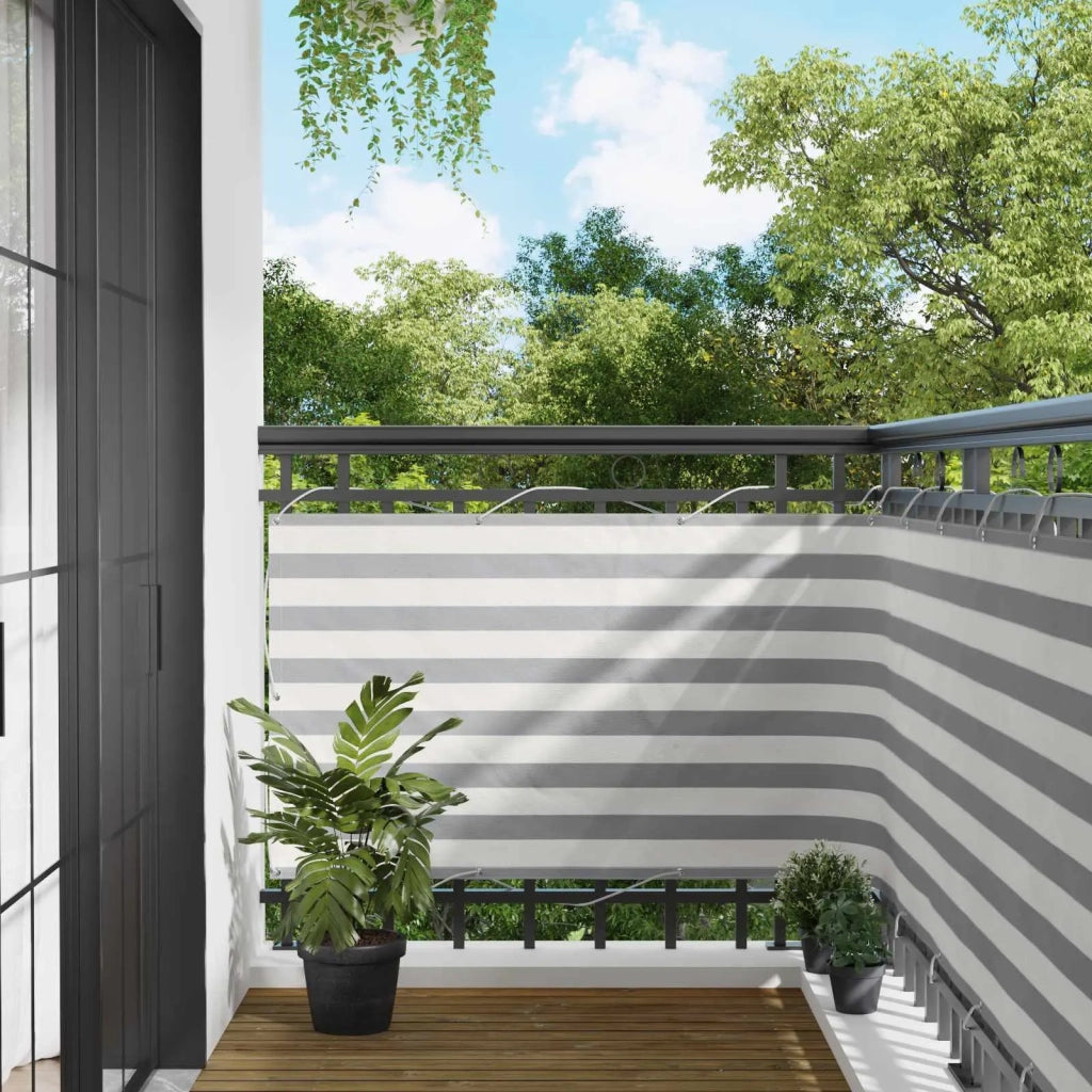 Schermo da balcone-Pannello per balcone Grigio chiaro e bianco 90 x 200 cm