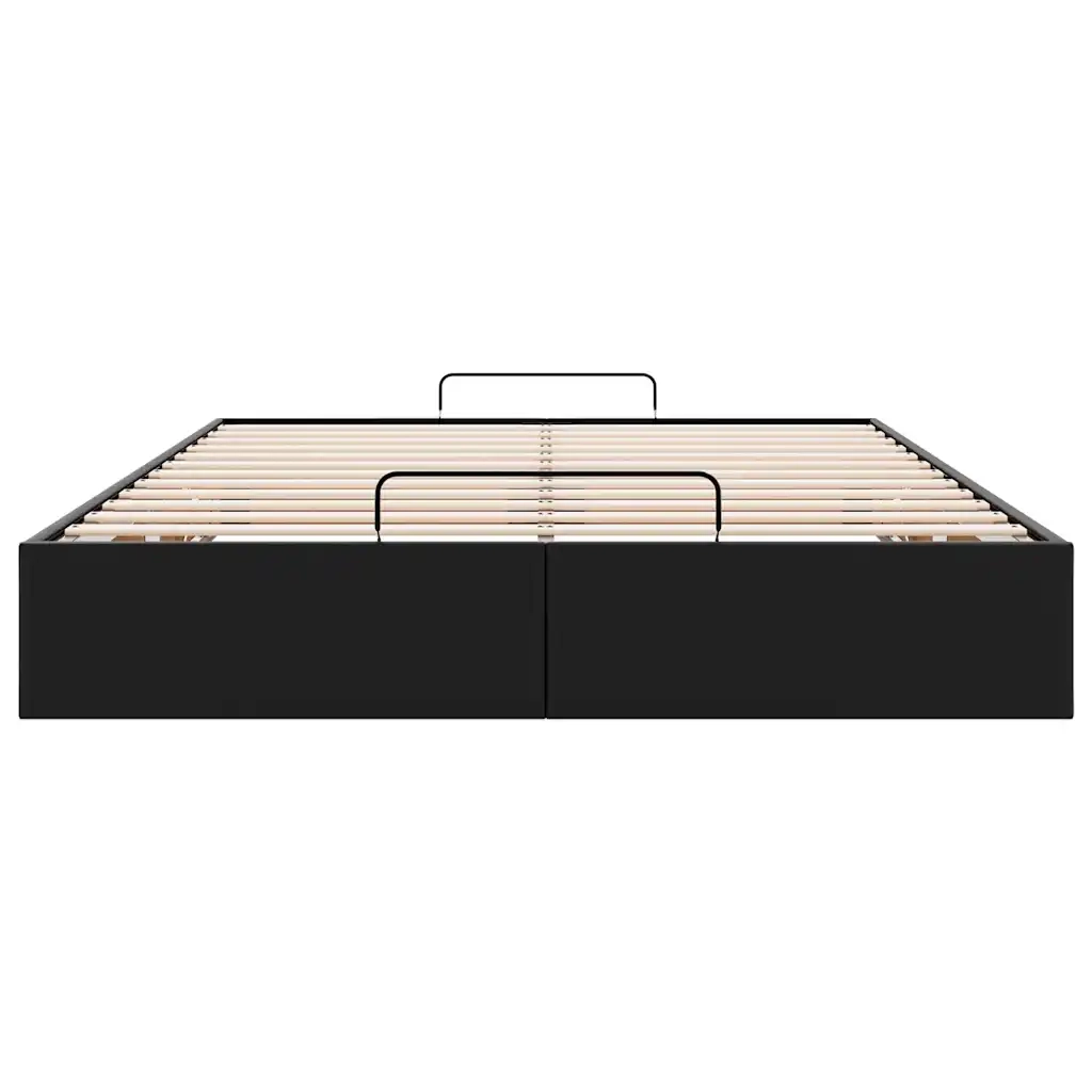 Letto matrimoniale | Letto per adulti | Struttura Letto Pouf senza Materasso Nero 140x200 cm Similpelle