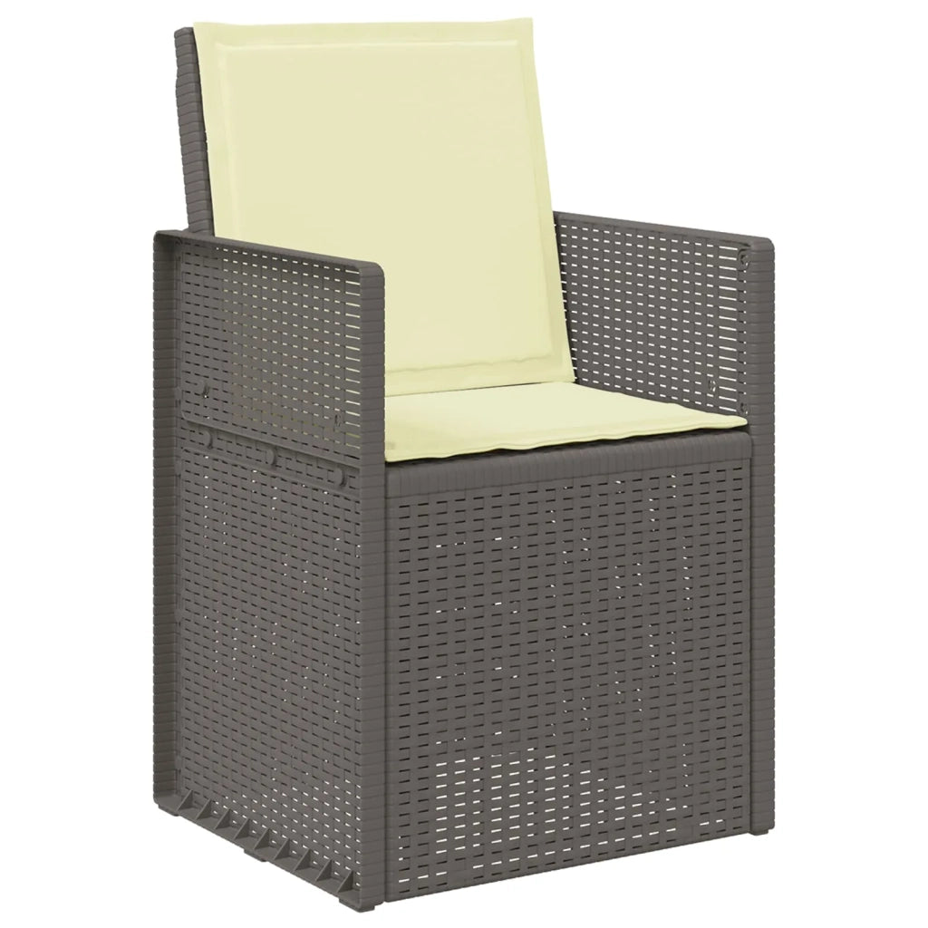 Set da Pranzo per Giardino 5 pcs Grigio chiaro e panna PP 3430067