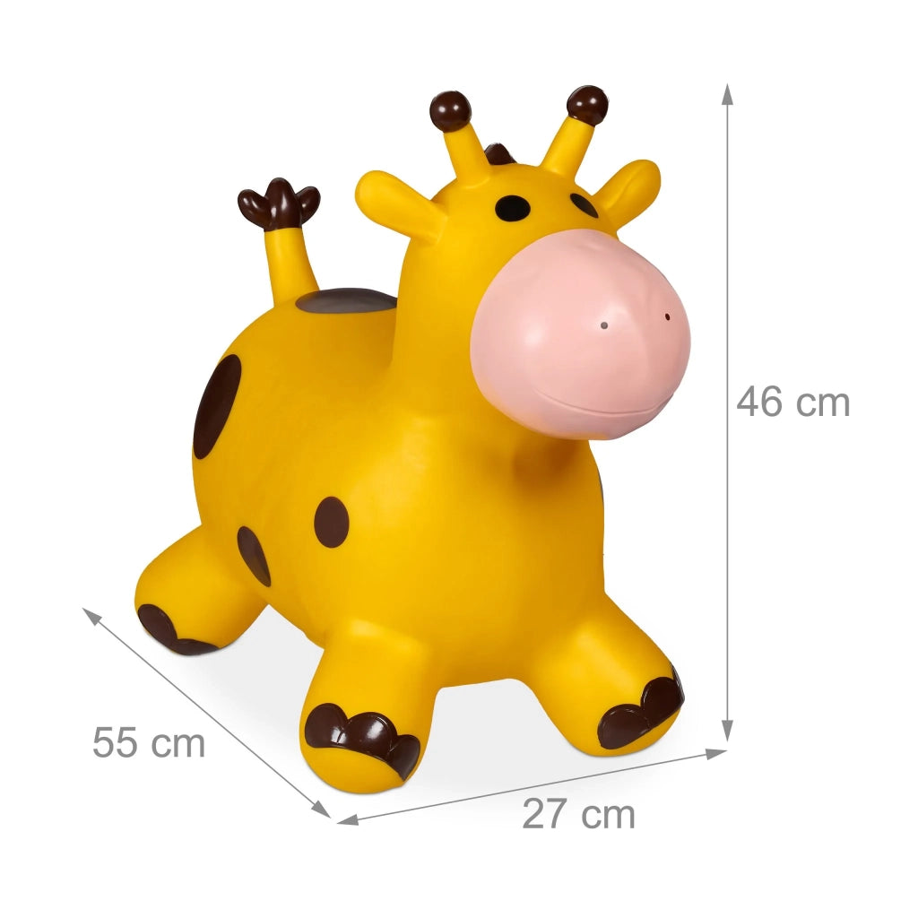 Giocattolo saltarello a forma di giraffa interno esterno 65 x 60 x 90 cm migliora equilibrio coordinazione in PVC giallo 13_0016294