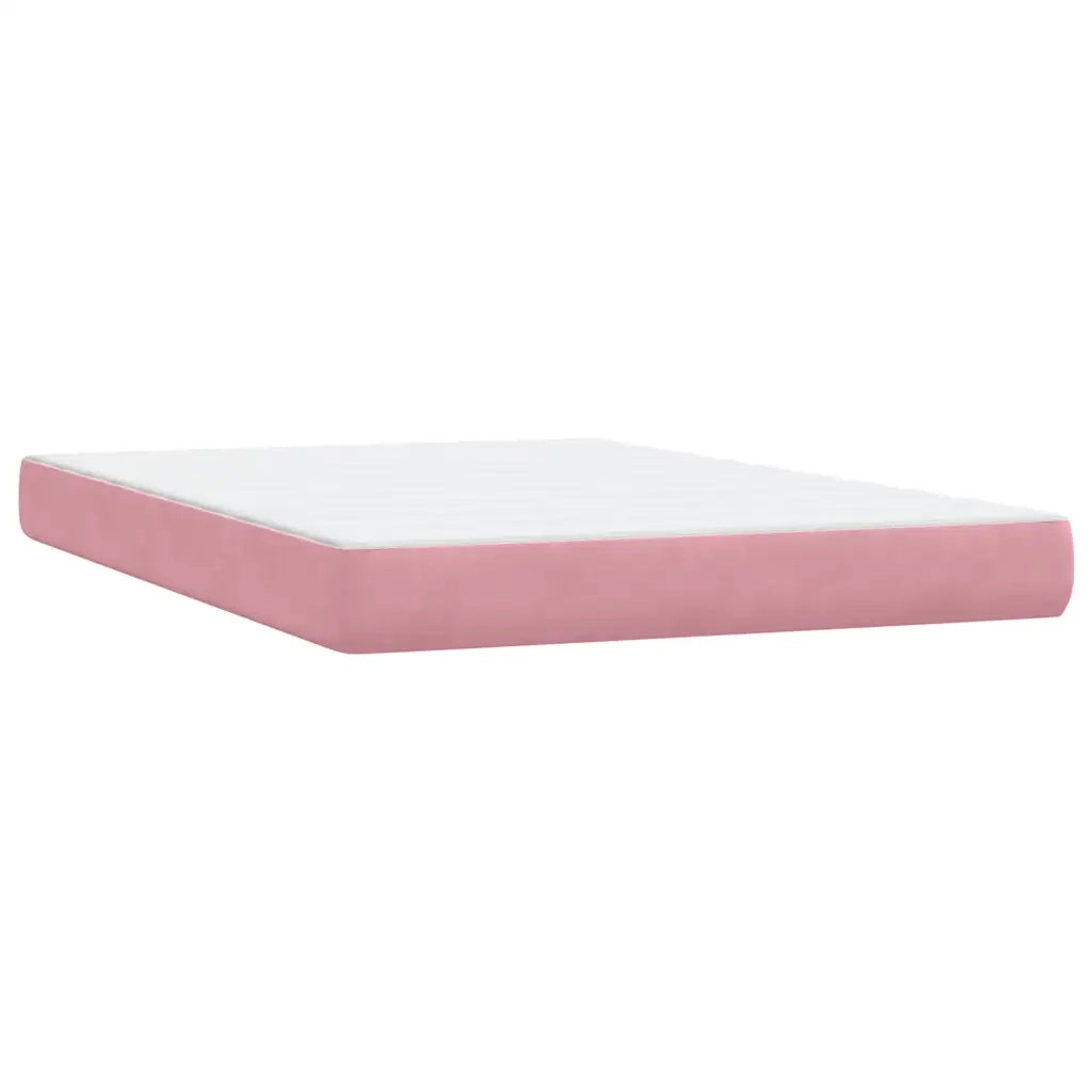 Giroletto a Molle con Materasso Rosa 140x210 cm in Velluto 3317864