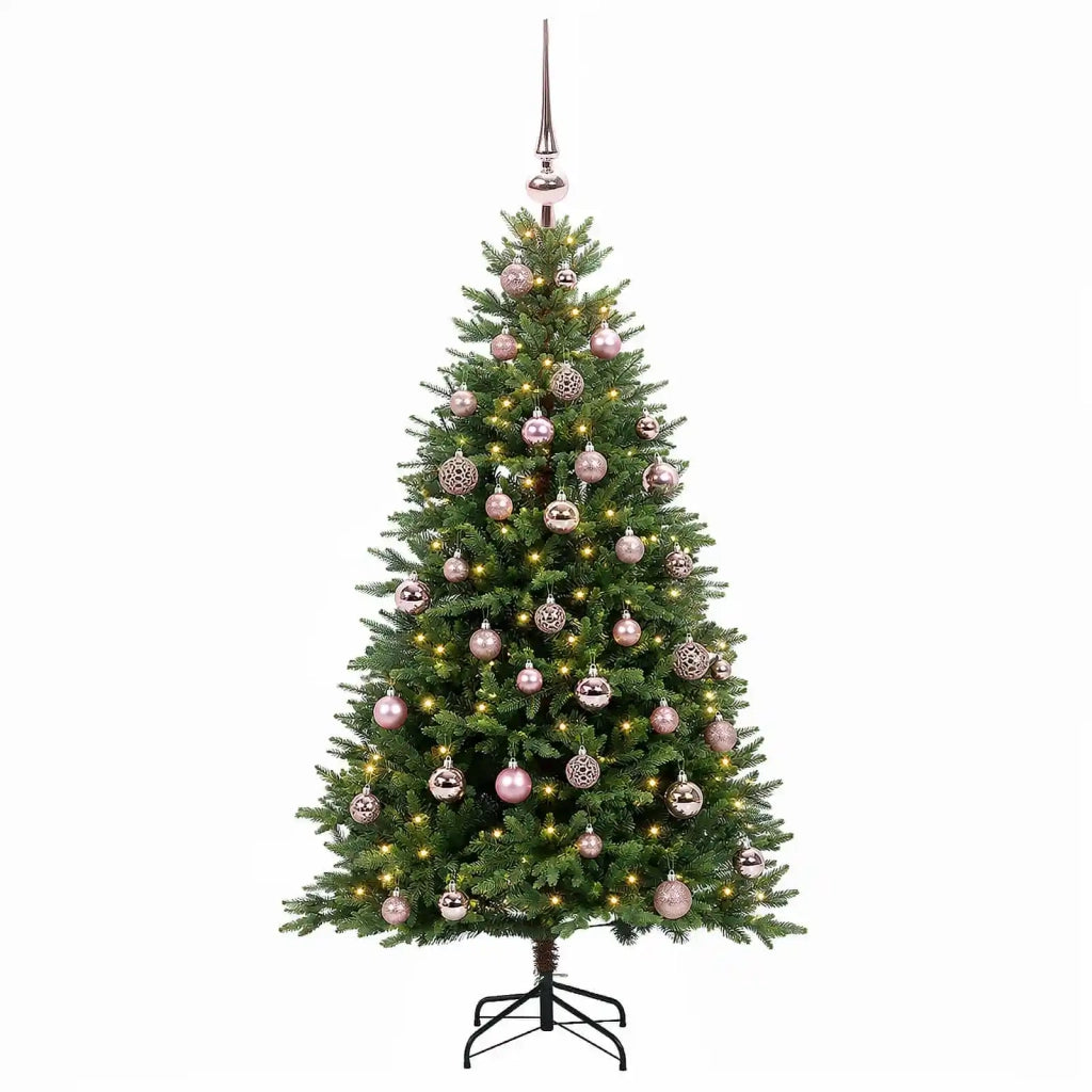 Albero di Natale Artificiale con Palline 150 cm 150 LED 3465804