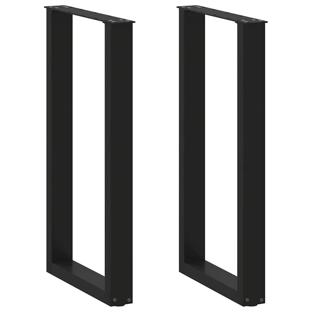 Gambe per tavolo da bar a forma di U 2 pz nere 40x(90-91) cm 4013216