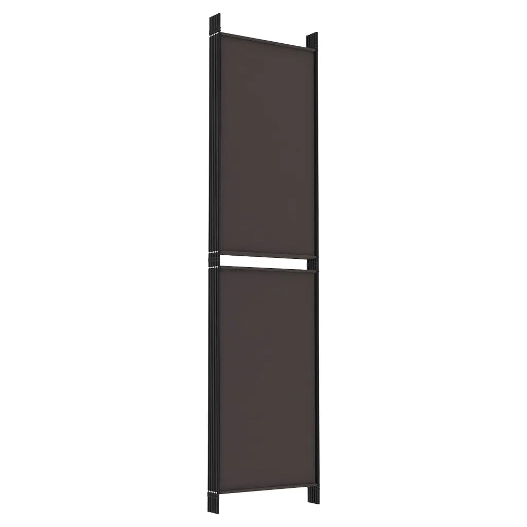 Divisorio Ambienti | Divider per stanze | Paravento a 6 Pannelli Marrone 300x200 cm in Tessuto