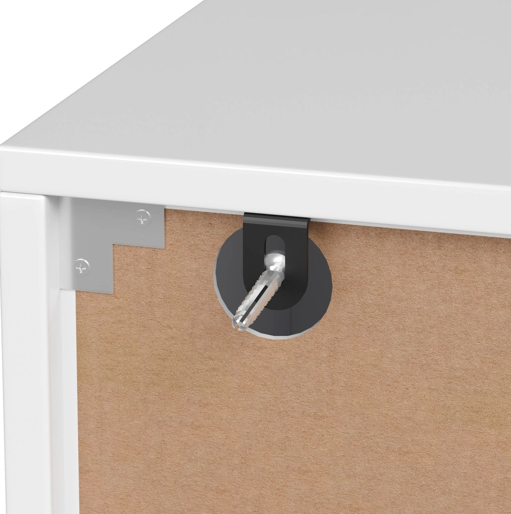 Vetrina scarpiera in truciolare 90;5x34x135;5 cm; 4 ante e 12 scomparti; bianco
