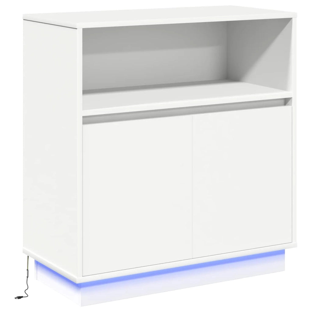 Credenza | Madia LED Bianco 71 x 34,5 x 75 cm Legno multistrato