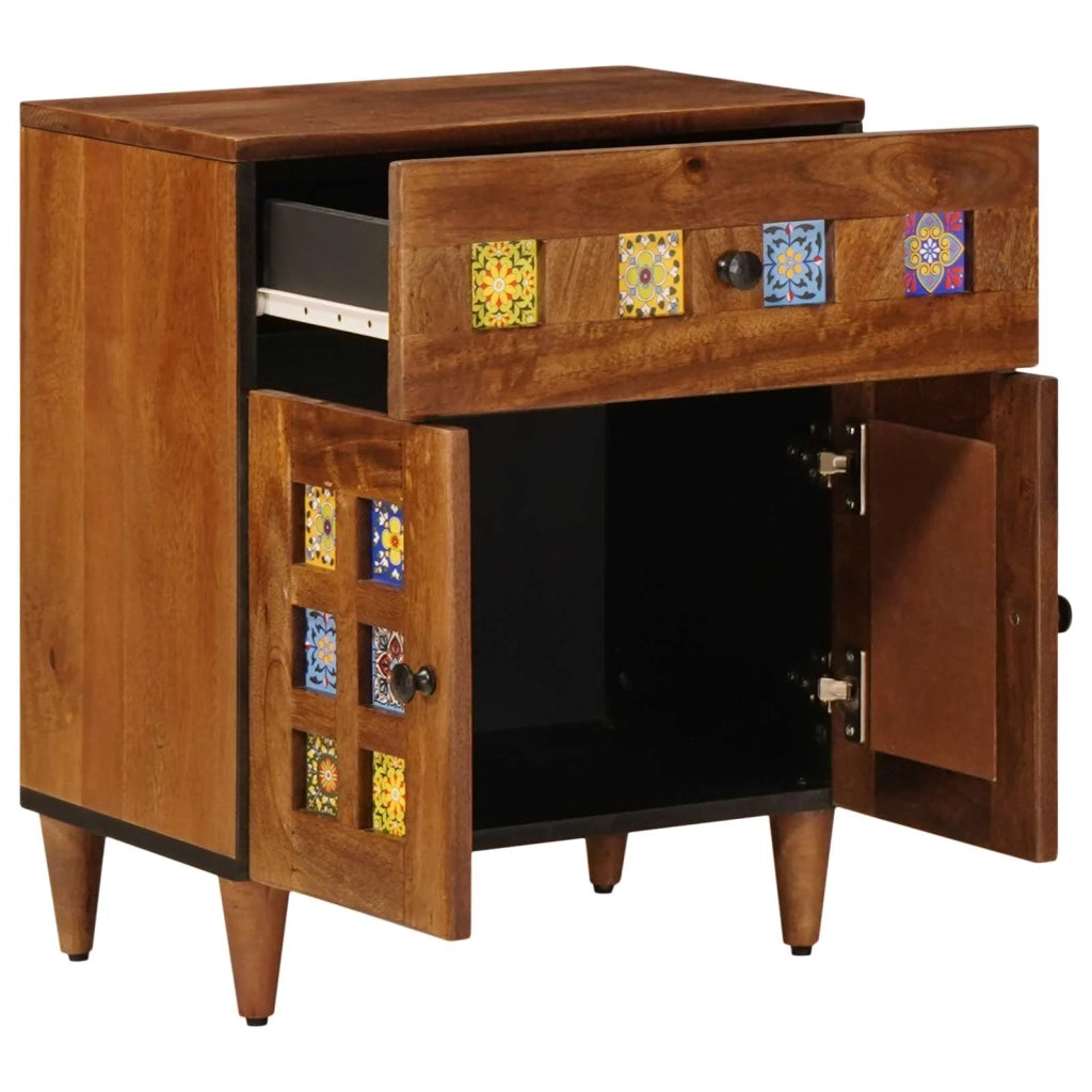 Comodino | Armadio da Notte | Mobiletto da notte con cassetto Marrone 50 x 33 x 60 cm