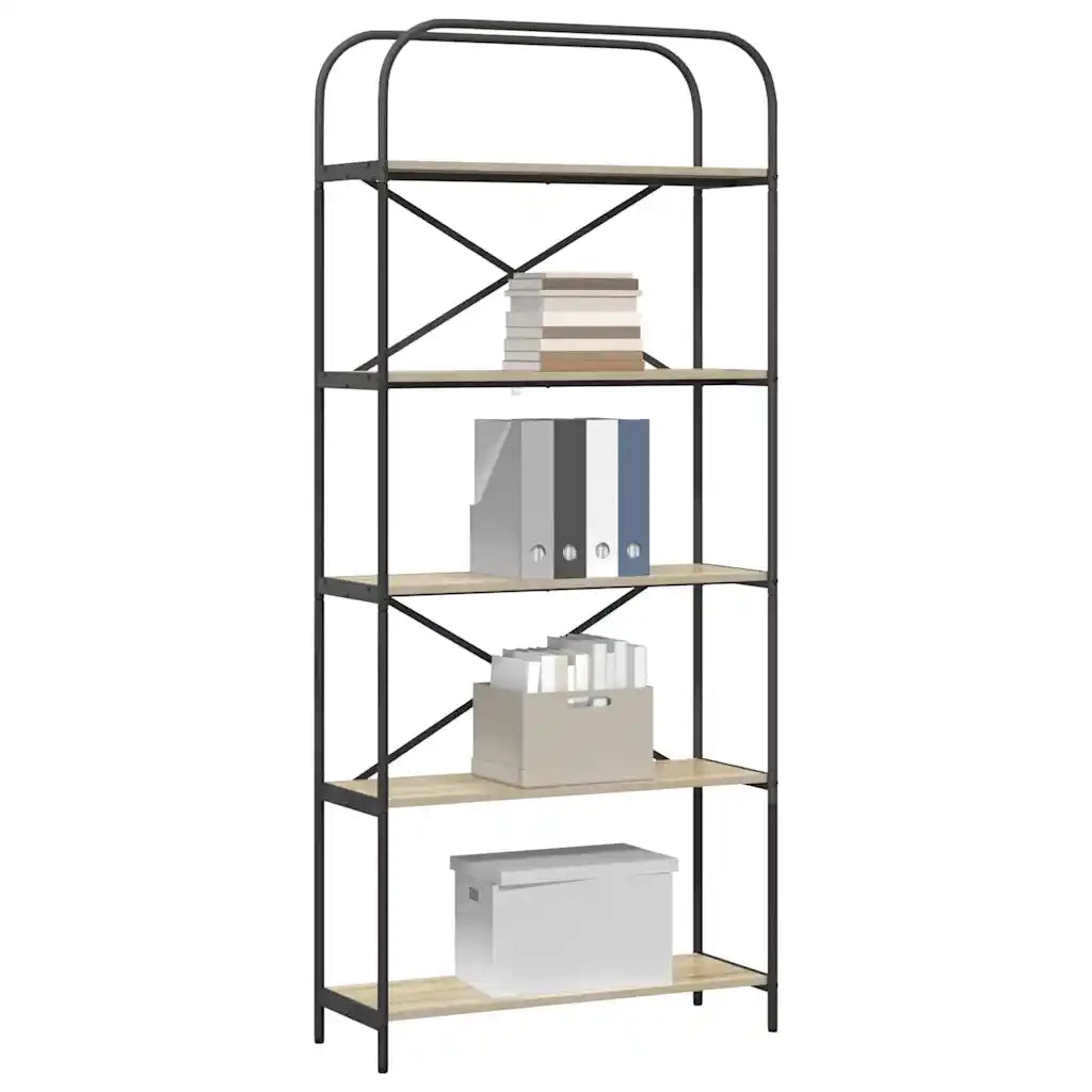 Libreria-Scaffale per Libri-Mobile di Stoccaggio Rovere Sonoma 80 x 30 x 183 cm Legno multistrato 423371