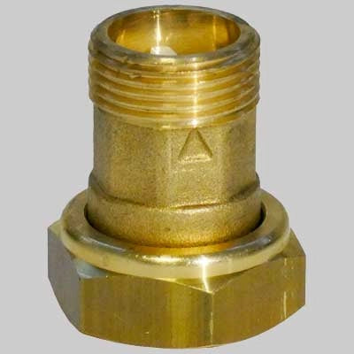 RACCORDO CON DADO GIREVOLE E VALVOLA DI NON RITORNO  M 3/4  F 1     MADE IN ITALY