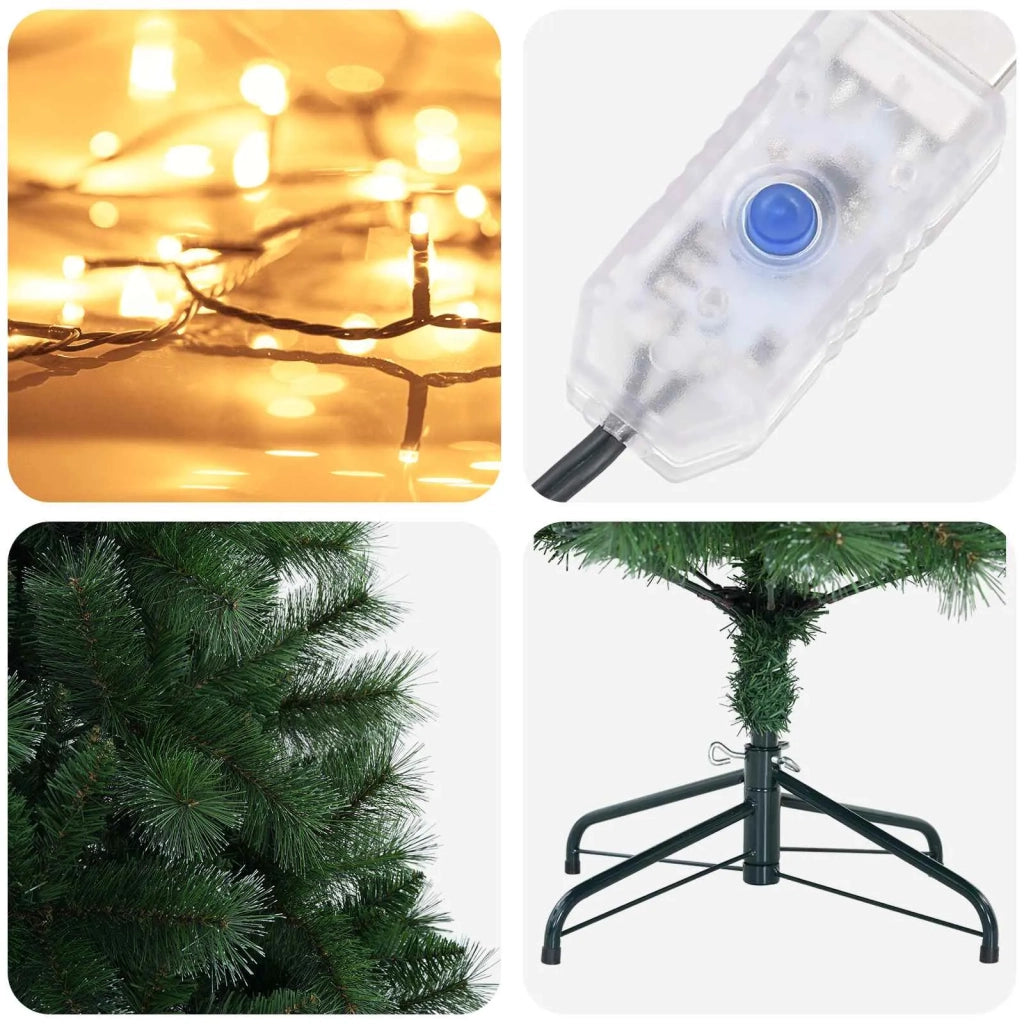Albero di Natale artificiale 180 cm 300 LED Bianco caldo 3461277