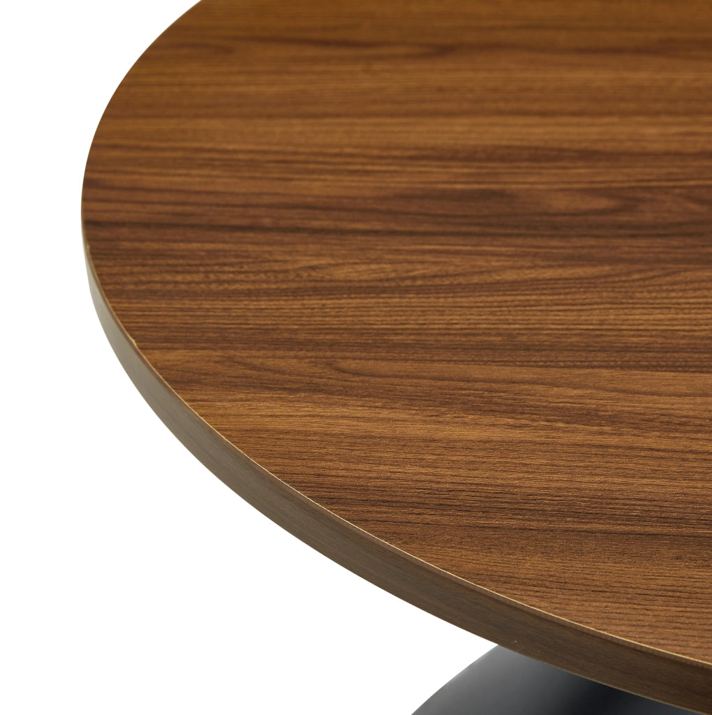 Set di 2 tavolini da caffè con design conico; in metallo; walnut e nero