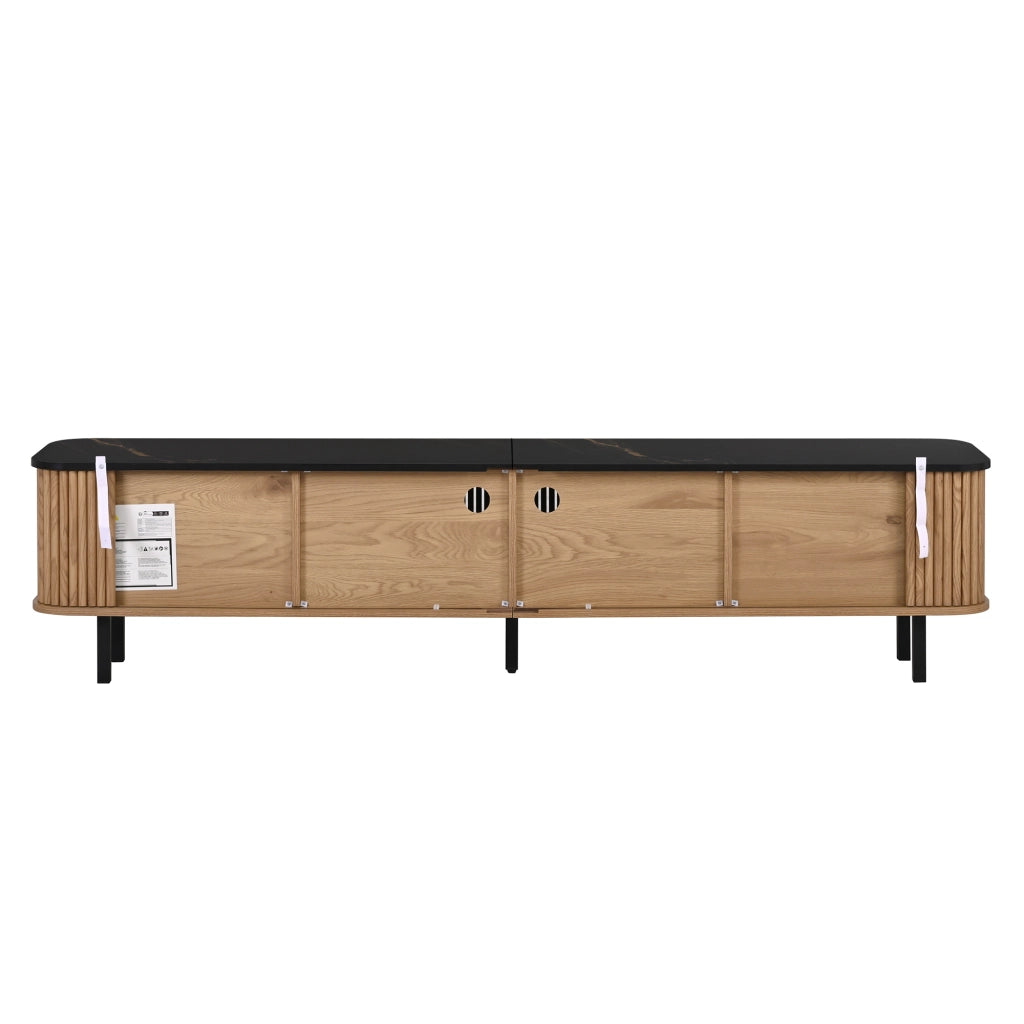 Mobile TV con ante scorrevoli e a griglia ¨C Minimal ¨C 190x35x45 cm design moderno