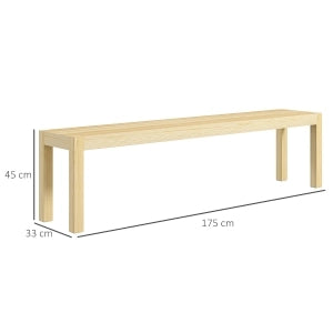 Panca 175x33x45 cm 3 posti in legno di pino naturale