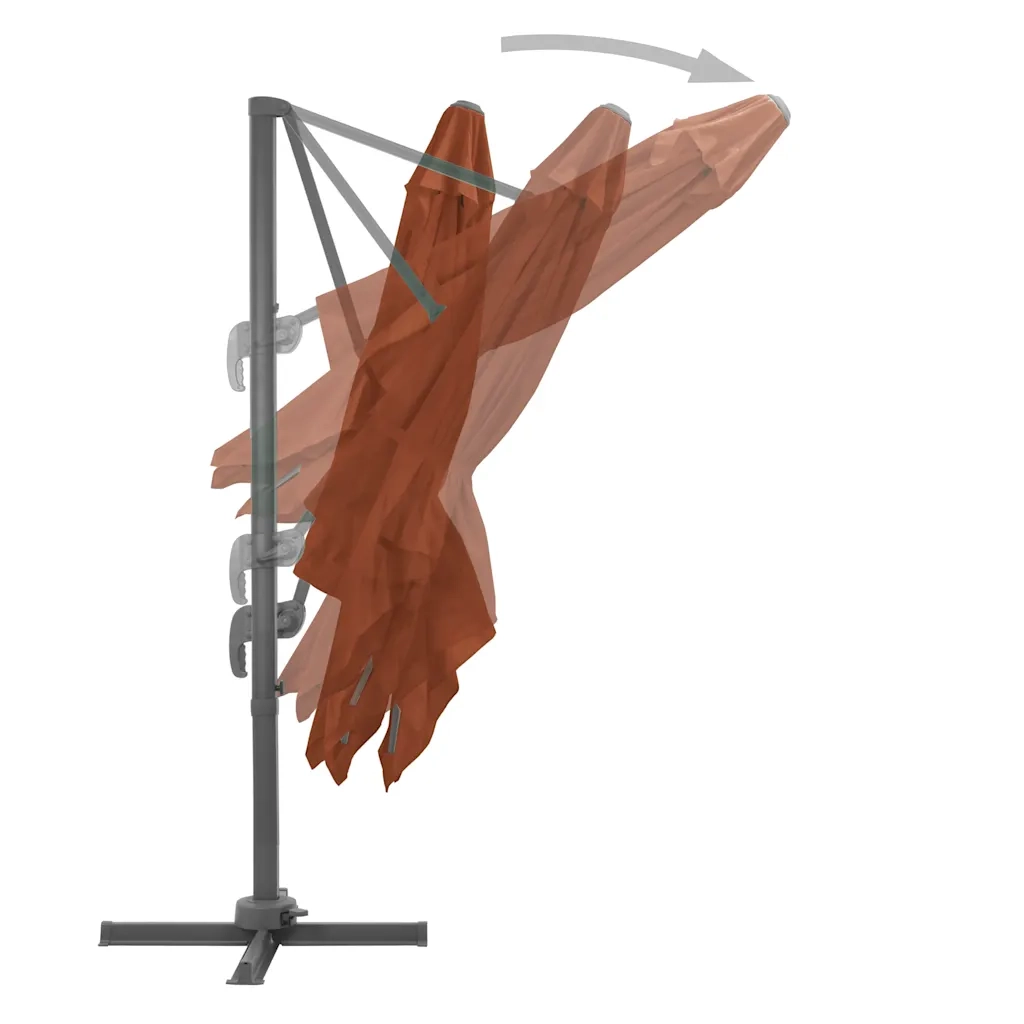 Ombrello | Parasolne da giardino a sbalzo con palo in alluminio Terracotta 400x300 cm