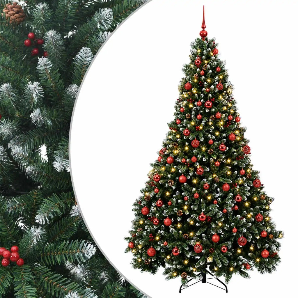 Albero di Natale artificiale verde con palline 180 cm 300 LED 3466885