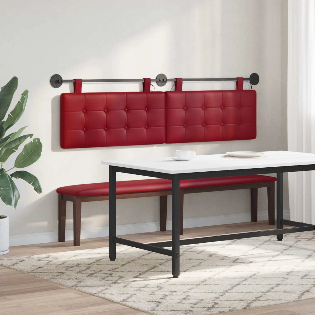 Testiera | Testata sospesa Con luce LED Rosso Vino Similpelle