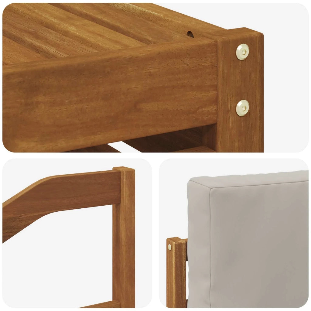 Set divani con cuscino 5 pcs Grigio Naturale e Chiaro 3374346
