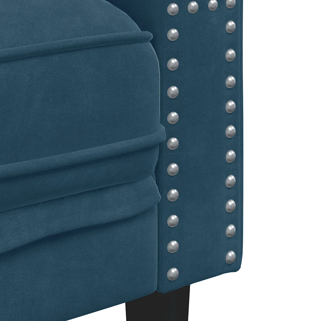 Divano Sedia-Poltrona Chesterfield Blu in Velluto